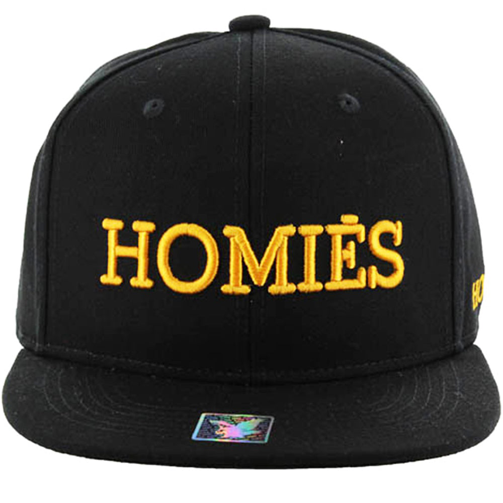 HOMIES EMBROIDERY DETAIL FLAT SNAPBACK CAP