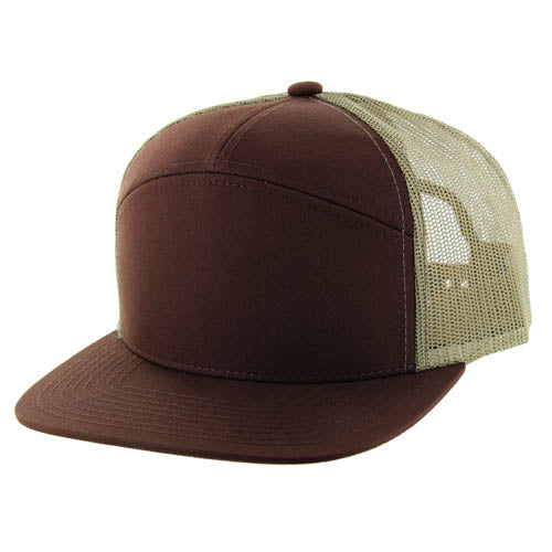 BLANK 7 PANEL MESH TRUCKER SNAPBACK CAP