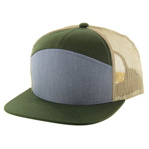 BLANK 7 PANEL MESH TRUCKER SNAPBACK CAP