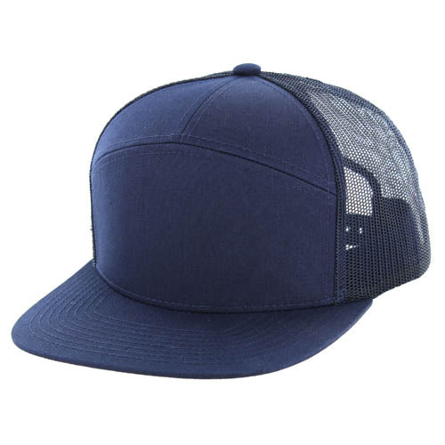 BLANK 7 PANEL MESH TRUCKER SNAPBACK CAP