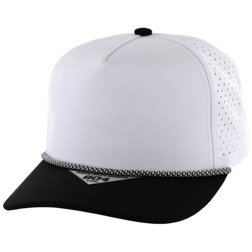 BLANK 5 PANEL ROPE LASER CUT SNAPBACK BALL CAP