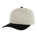 5 PANEL HIGH CROWN SUEDE LASER CUT, BUCKLE BACK SNAPBACK