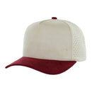 5 PANEL HIGH CROWN SUEDE LASER CUT, BUCKLE BACK SNAPBACK