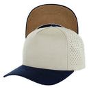 5 PANEL HIGH CROWN SUEDE LASER CUT, BUCKLE BACK SNAPBACK
