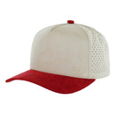5 PANEL HIGH CROWN SUEDE LASER CUT, BUCKLE BACK SNAPBACK
