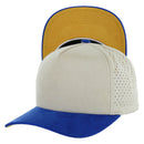5 PANEL HIGH CROWN SUEDE LASER CUT, BUCKLE BACK SNAPBACK