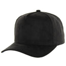 5 PANEL HIGH CROWN SUEDE LASER CUT, BUCKLE BACK SNAPBACK