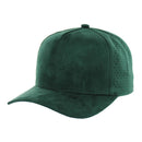 5 PANEL HIGH CROWN SUEDE LASER CUT, BUCKLE BACK SNAPBACK