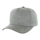 5 PANEL HIGH CROWN SUEDE LASER CUT, BUCKLE BACK SNAPBACK