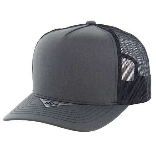 BLANK COTTON 5 PANEL SNAPBACK TRUCKER BALL CAP