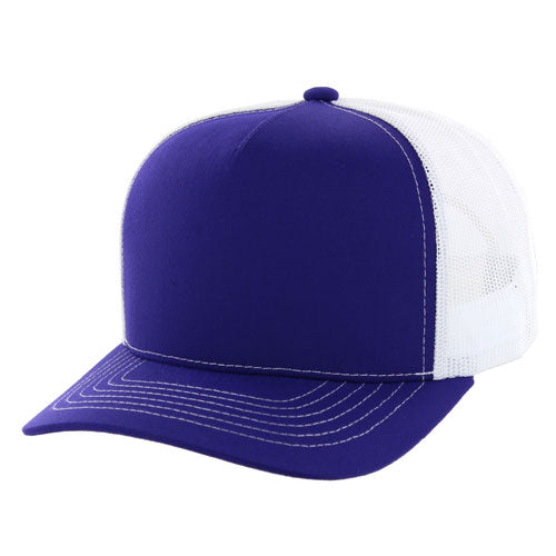 BLANK COTTON 5 PANEL SNAPBACK TRUCKER BALL CAP