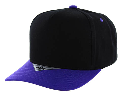 BLANK COTTON 5 PANEL SNAPBACK BALL CAP