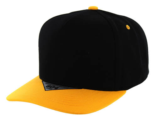 BLANK COTTON 5 PANEL SNAPBACK BALL CAP