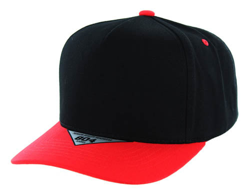 BLANK COTTON 5 PANEL SNAPBACK BALL CAP