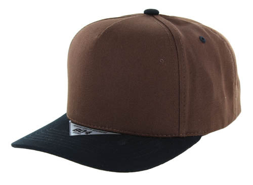 BLANK COTTON 5 PANEL SNAPBACK BALL CAP