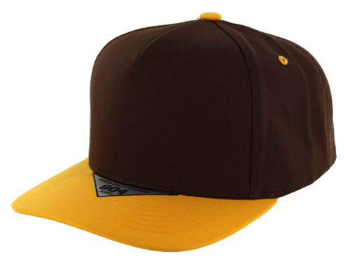 BLANK COTTON 5 PANEL SNAPBACK BALL CAP