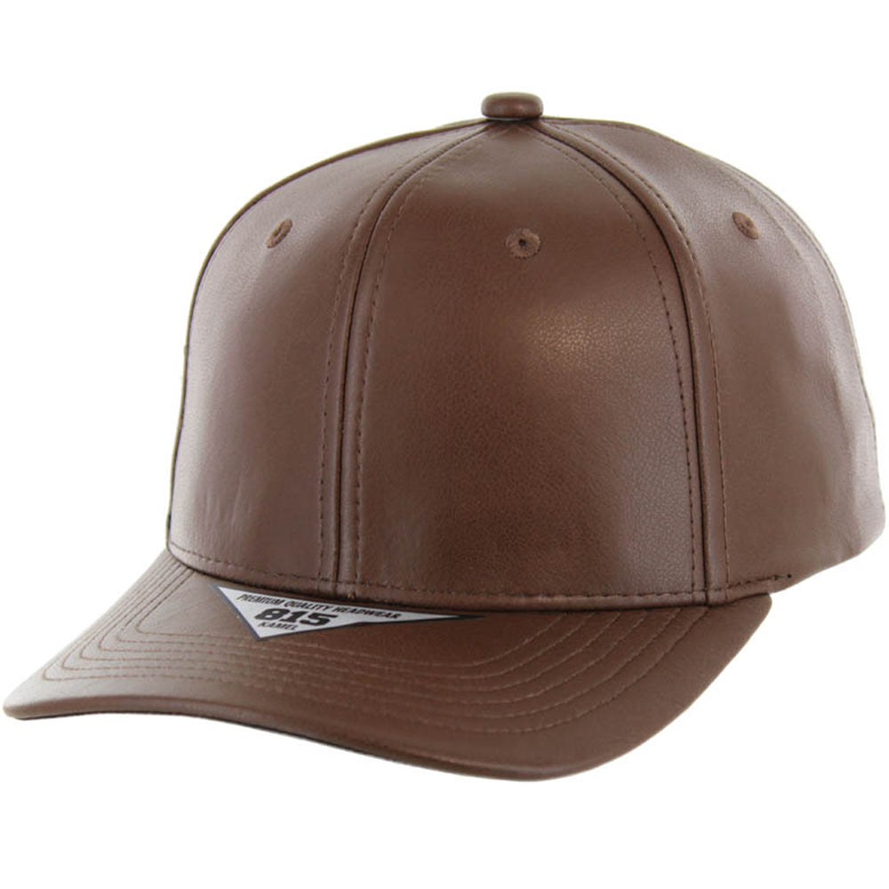 BLANK 6 PANEL PU SNAPBACK BALL CAP