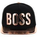 GOLD PATCH DETAIL FOIL APPLIQUE SNAPBACK CAP