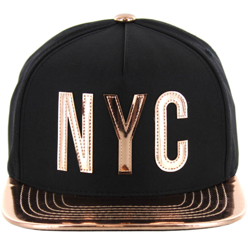GOLD PATCH DETAIL FOIL APPLIQUE SNAPBACK CAP