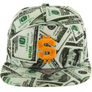 EMBROIDERY DOLLAR PRINTED COTTON SNAPBACK CAP