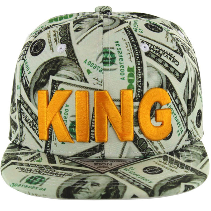 EMBROIDERY DOLLAR PRINTED COTTON SNAPBACK CAP