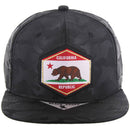 WOVEN PATCH CAMO 6-PANEL TRUCKER SNAPBACK CAP