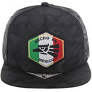 WOVEN PATCH CAMO 6-PANEL TRUCKER SNAPBACK CAP