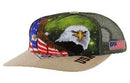 USA EAGLE EMBROIDERY TRUCKER SUEDE VISOR