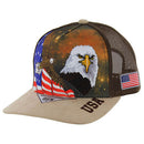 USA EAGLE EMBROIDERY TRUCKER SUEDE VISOR