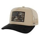 USA RUBBER PATCH SUEDE VISOR TRUCKER SNAPBACK