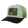 USA RUBBER PATCH SUEDE VISOR TRUCKER SNAPBACK