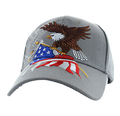 USA EAGLE EMBROIDERY CURVED BILL SNAPBACK VELCRO CAP