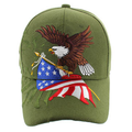USA EAGLE EMBROIDERY CURVED BILL SNAPBACK VELCRO CAP