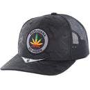 WOVEN PATCH CAMO 6-PANEL TRUCKER SNAPBACK CAP