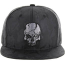 SKULL PATCH DETAIL CAMO NYLON SNAPBACK CAP