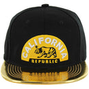 CALI BEAR PATCH DETAIL 6 PANEL VISOR SNAPBACK CAP