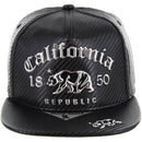 CALI BEAR SILVER PATCH COTTON SNAPBACK CAP