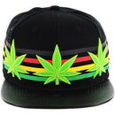 EMBROIDERY DETAILING PU VISOR 6-PANEL SNAPBACK CAP