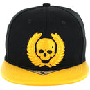 SKULL PATCH DETAIL PU VISOR SNAPBACK CAP