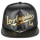 GOLD PATCH DETAILING CARBON PU SNAPBACK CAP