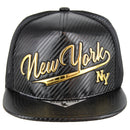 GOLD PATCH DETAILING CARBON PU SNAPBACK CAP