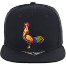 COCK EMBROIDERY 6-PANEL FLAT VISOR SNAPBACK CAP