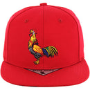 COCK EMBROIDERY 6-PANEL FLAT VISOR SNAPBACK CAP