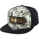 PU PATCH DETAIL DOLLAR PRINT SNAPBACK CAP
