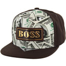 PU PATCH DETAIL DOLLAR PRINT SNAPBACK CAP