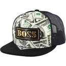 PU PATCH DOLLAR PRINT TRUCKER SNAPBACK CAP