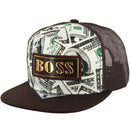 PU PATCH DOLLAR PRINT TRUCKER SNAPBACK CAP
