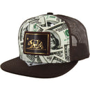 PU PATCH DOLLAR PRINT TRUCKER SNAPBACK CAP