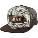 PU PATCH DOLLAR PRINT TRUCKER SNAPBACK CAP
