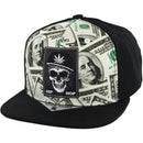PU PATCH DETAIL DOLLAR PRINT SNAPBACK CAP